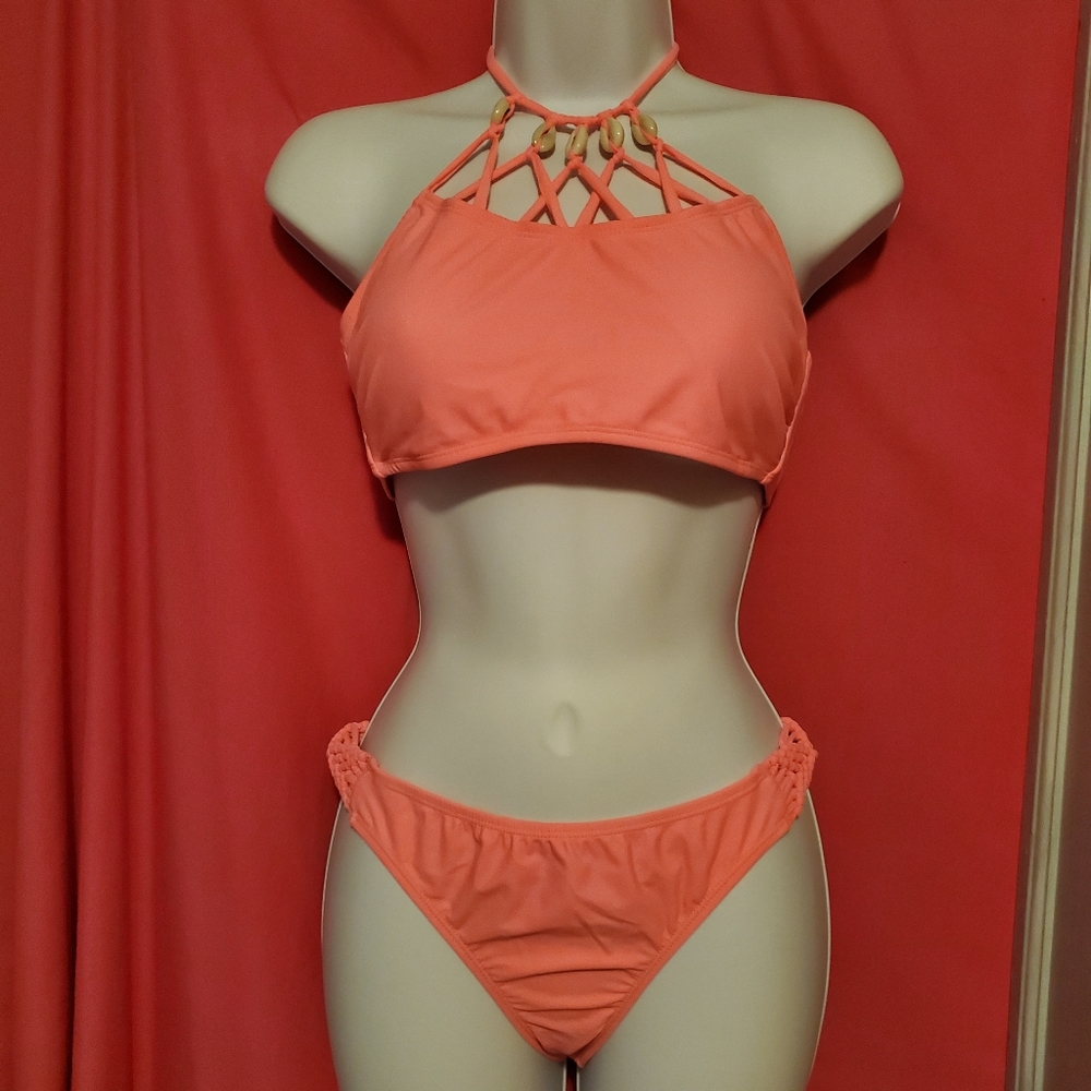 #1008 Arizona Peach/pink 2pc swimsuit